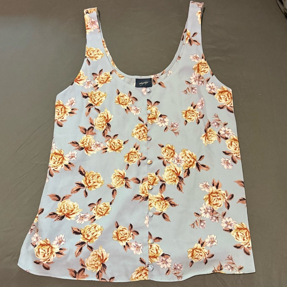 Daytrip Floral Tank Top - Gray and Orange